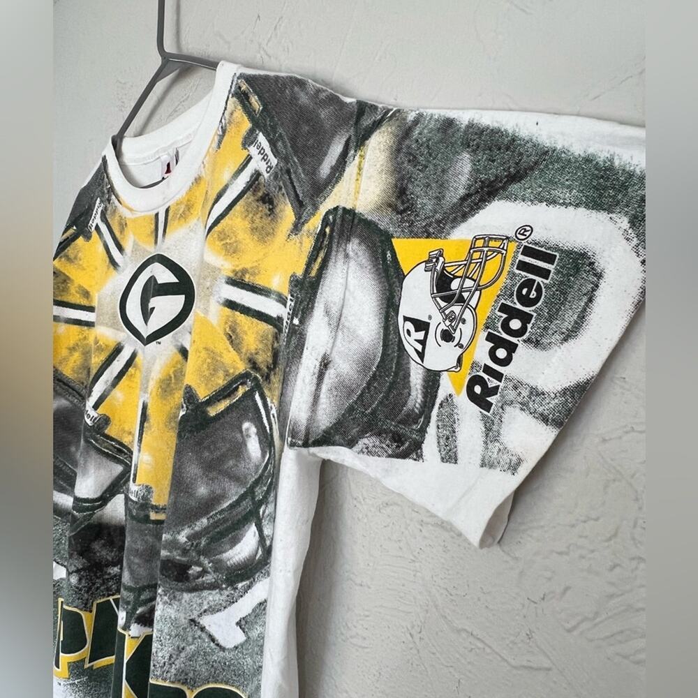 Vintage Green Bay Packers AOP Shirt 1996 Size Large SINGLE STITCH ALL OVER RARE - Picture 2 of 7